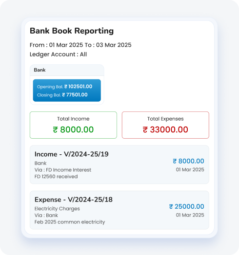 Bank Book Reporting