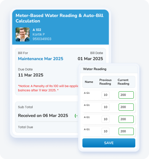 Meter-Based Water Reading & Auto-Bill Calculation