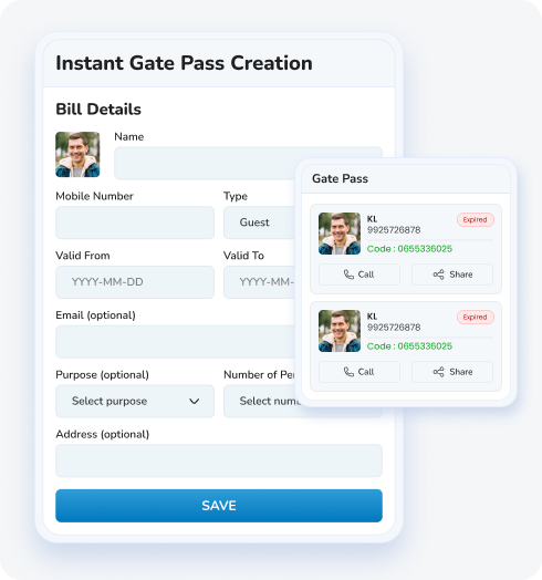 Instant Gate Pass Creation